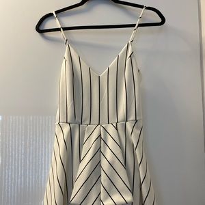 White & navy blue summer skort dress